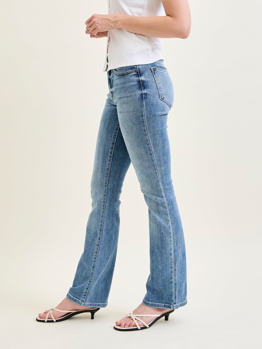 High-Rise Light Blue Bootcut Jeans - Women's